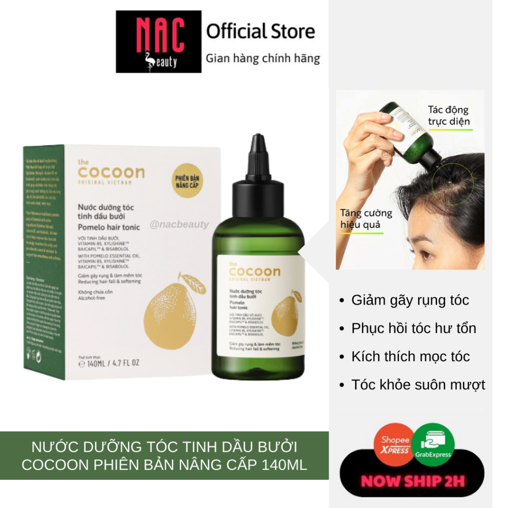 Xịt dưỡng tóc tinh dầu bưởi Cocoon Pomelo Hair Tonic 140ml bản nâng cấp