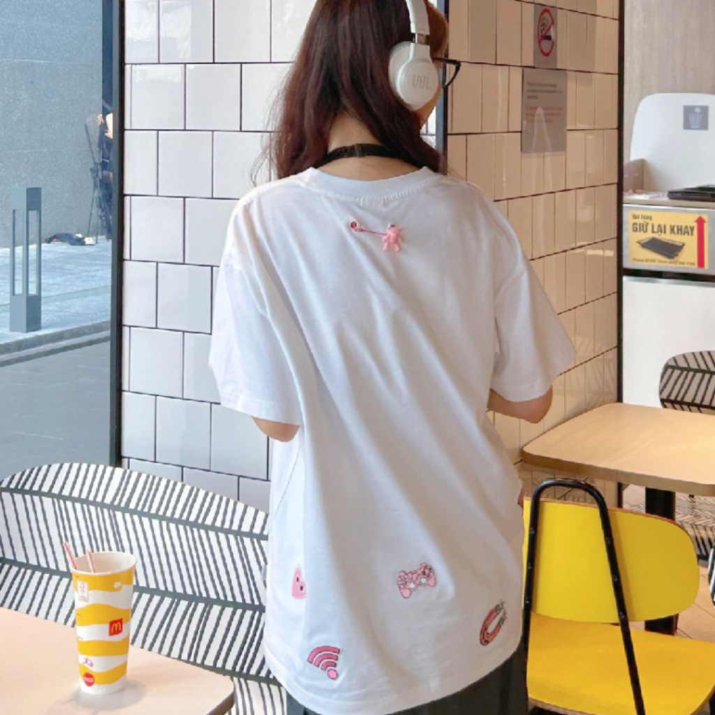 Áo Thun Unisex Tay Lỡ Pink Bunny Onyou T031 100% Cotton - Local Brand Chính Hãng