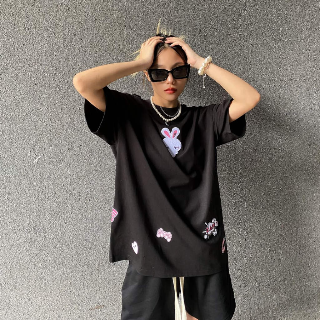 Áo Thun Unisex Tay Lỡ Pink Bunny Onyou T031 100% Cotton - Local Brand Chính Hãng