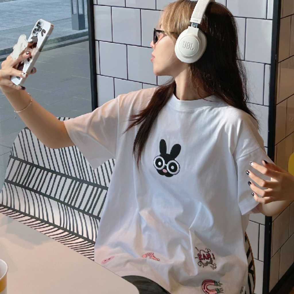 Áo Thun Unisex Tay Lỡ Pink Bunny Onyou T031 100% Cotton - Local Brand Chính Hãng