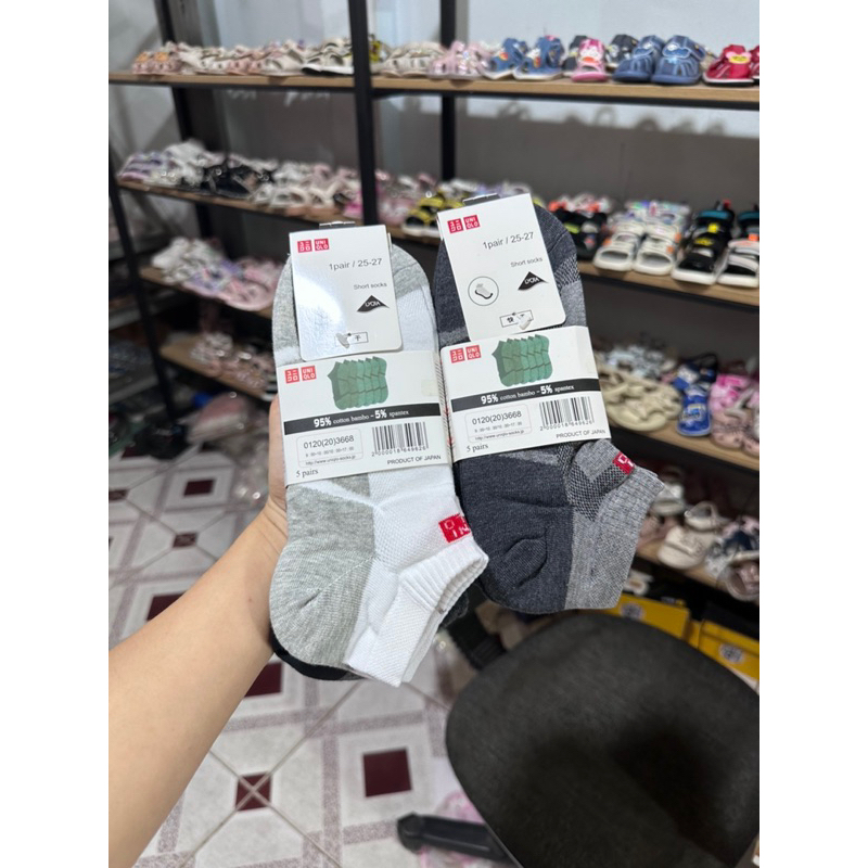 Vớ Cổ ngắn UNI/QLO cotton khử mùi, lưới thoáng khí giảm mùi hôi.