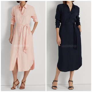 Đầm sơmi r4lph belted long sleeve