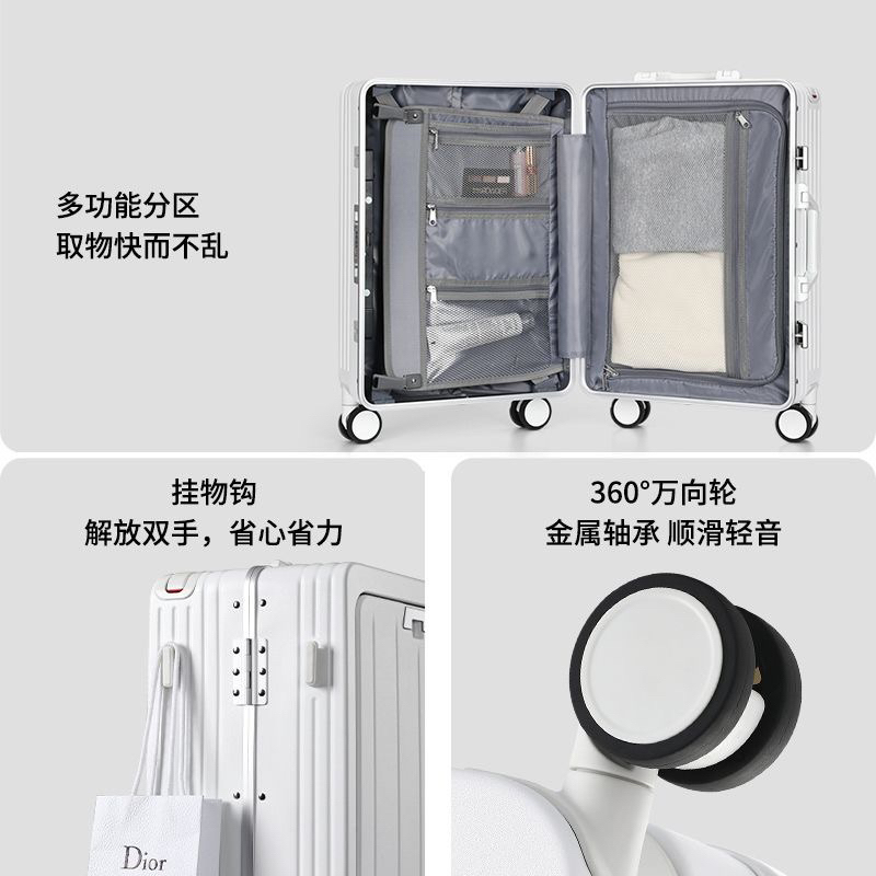 Vali Khoá Sập OTA Cao Cấp Có Ngăn Phụ Mở Trước  - Cáo Đeo Nơ