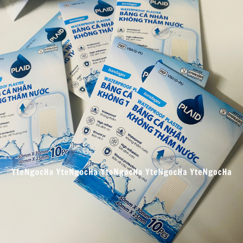 Băng cá nhân không thấm nước Waterpoof Plater 10 miếng/ hộp, bảo vệ vết thương tránh nước, vi khuẩn, bụi bẩn