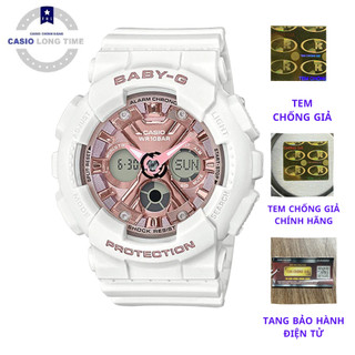 Đồng Hồ Nữ Casio Baby G BA-130-7A1 Dây Nhựa - Nền Mặt Mạ Vàng Hồng