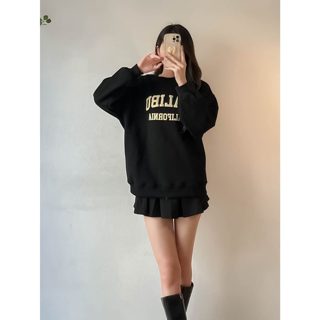 Áo sweater nỉ bông in chữ Mali - Retrostyle - AoSwtMALIBU780