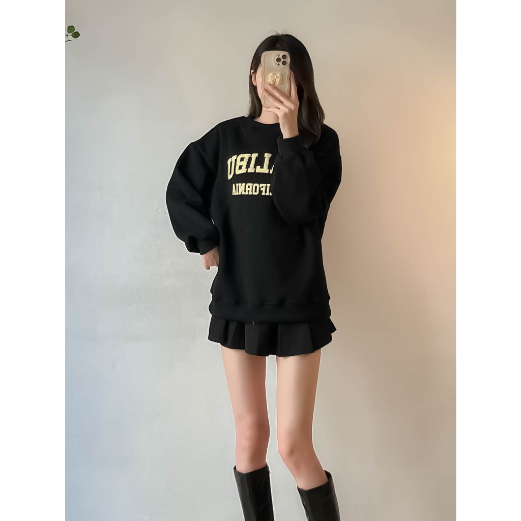 Áo sweater nỉ bông in chữ Mali - Retrostyle - AoSwtMALIBU780