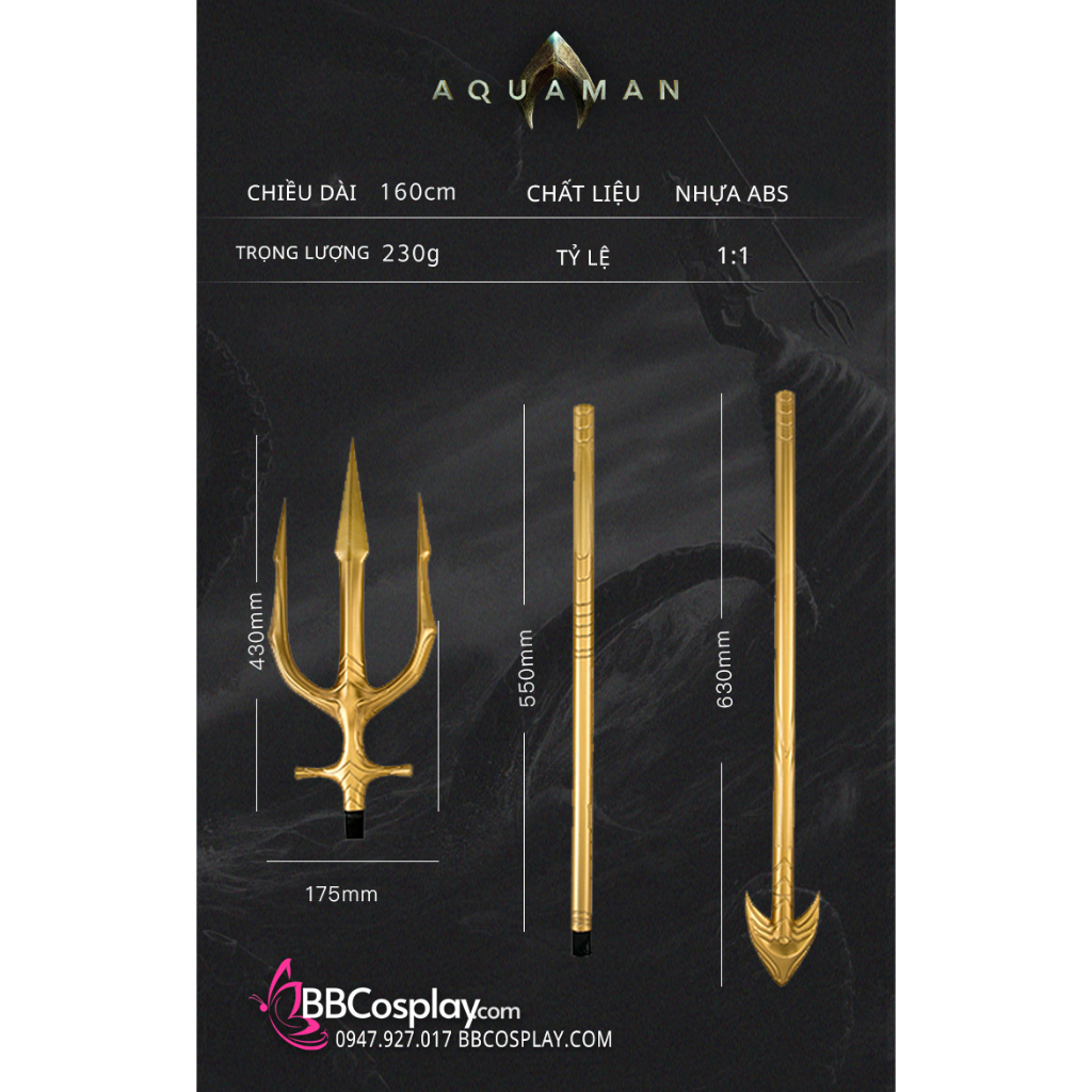 Đinh Ba Vàng Aquaman Mạ Vàng 1.6M Tháo Lắp Được - 15743