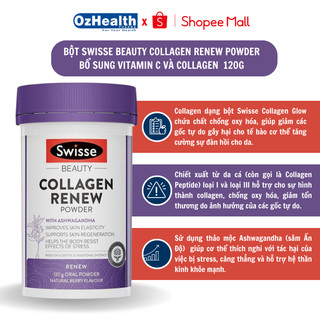 Bột uống bổ sung Collagen Swisse Beauty Powder Collagen Renew cải thiện đàn hồi cho da 120g
