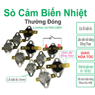 Relay rơ le nhiệt sò nhiệt Combo 10 chiếc -60-80-90-110-120-130-140-150-160-180 độ c - linh kiện điện tử QUỲNH DIỄN