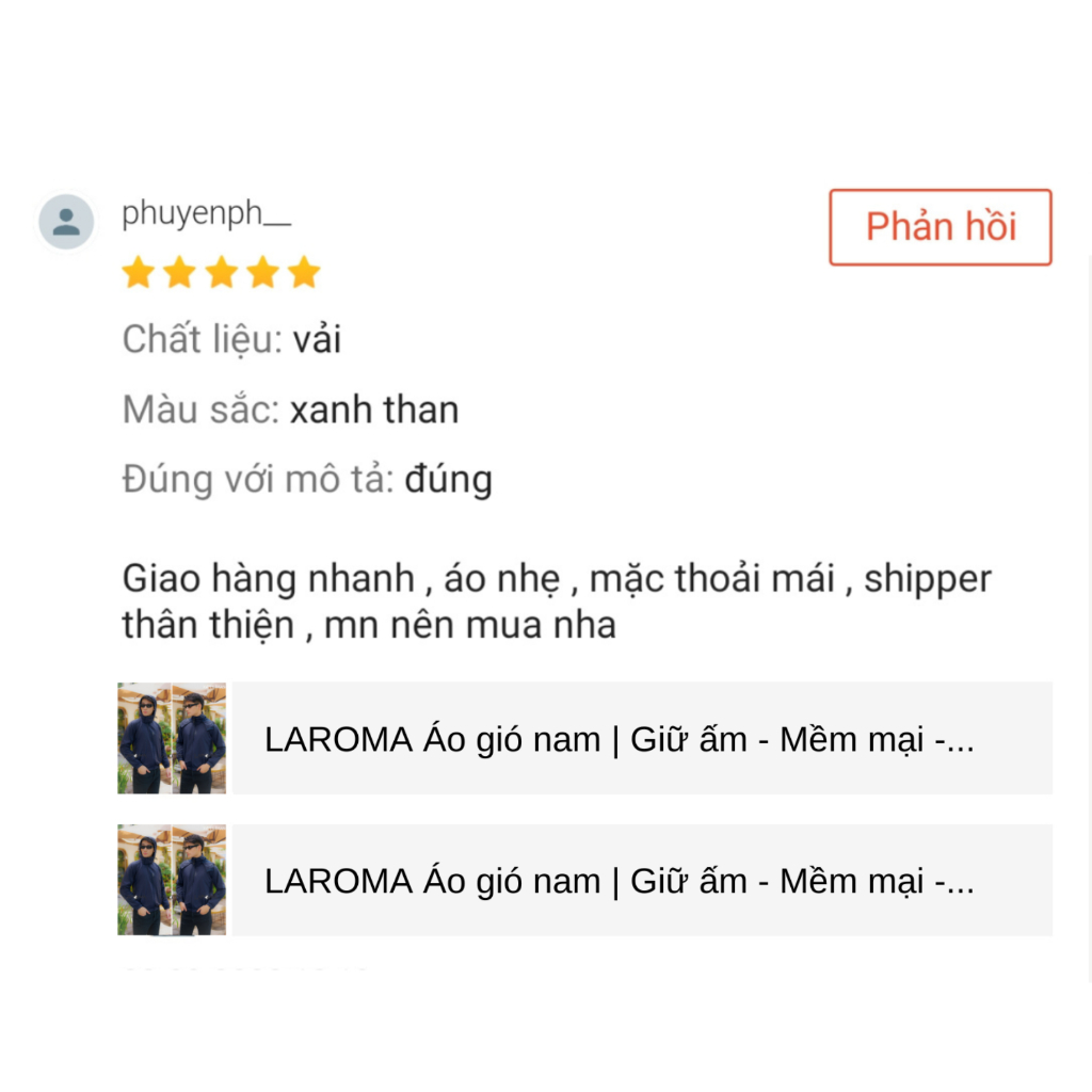 Áo Gió Nam LAROMA | Giữ Ấm - Mũ Rời - 2 Lớp