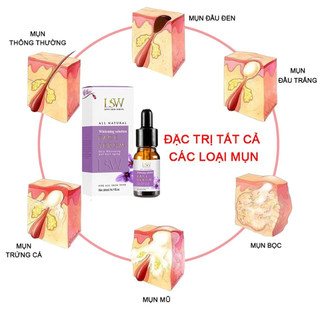 Tinh chất dưỡng da giảm mụn mờ thâm sẹo Love Skin White Whitening solution Acne Serum 5ml