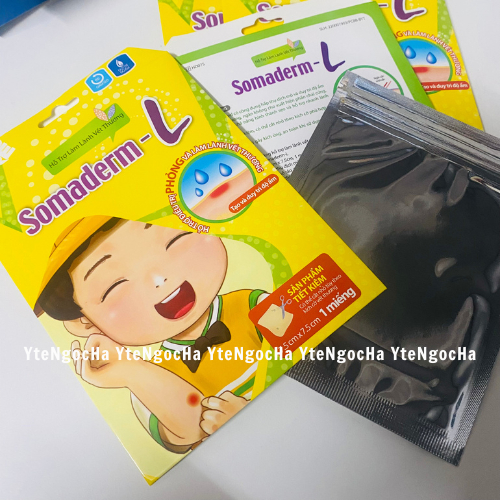 Băng dán phỏng bô, băng hỗ trợ làm lành vết thương Somaderm L 7.5cm x 7.5cm, miếng dán hydrocolloid hút dịch làm lành da