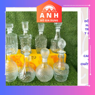 Chai Thủy Tinh Đựng Rượu Cao Cấp 500ml,1000ml thủy tinh ngâm rượu tinh tế cực sang mẫu hình, tròn,vuông,dẹp. 500ml đẹp