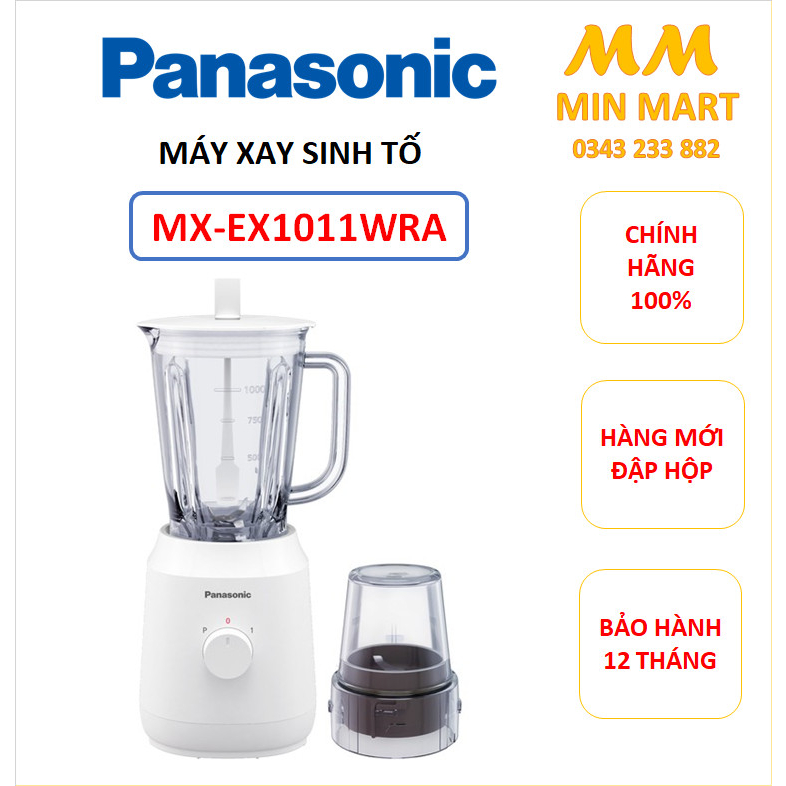 Máy xay sinh tố đa năng Panasonic MX-EX1011WRA - 2 cối: Cam kết hàng chính hãng, full box đập hộp, bảo hành 12 tháng