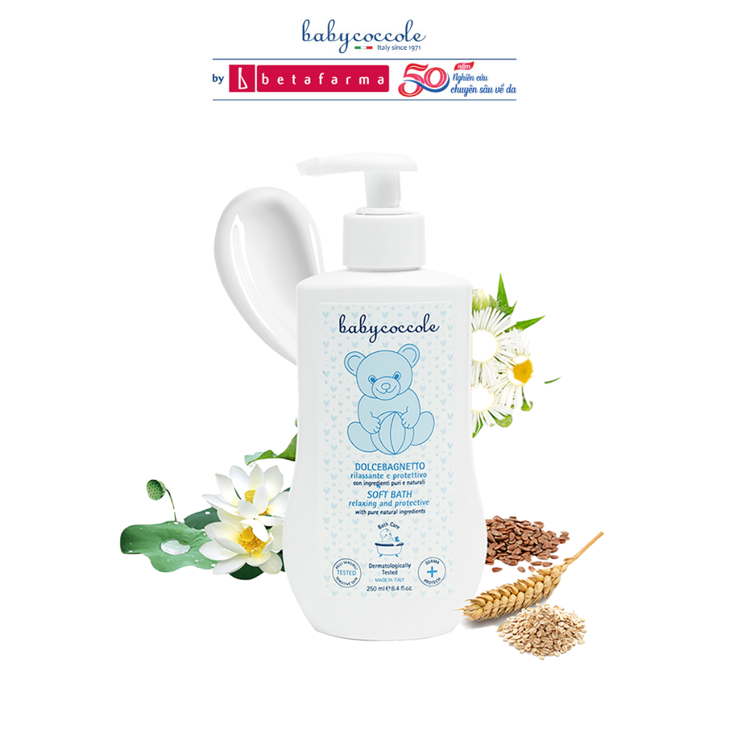 Sữa tắm giữ ẩm cho bé Babycoccole 0M+ chiết xuất hoa sen 250ml-400ml