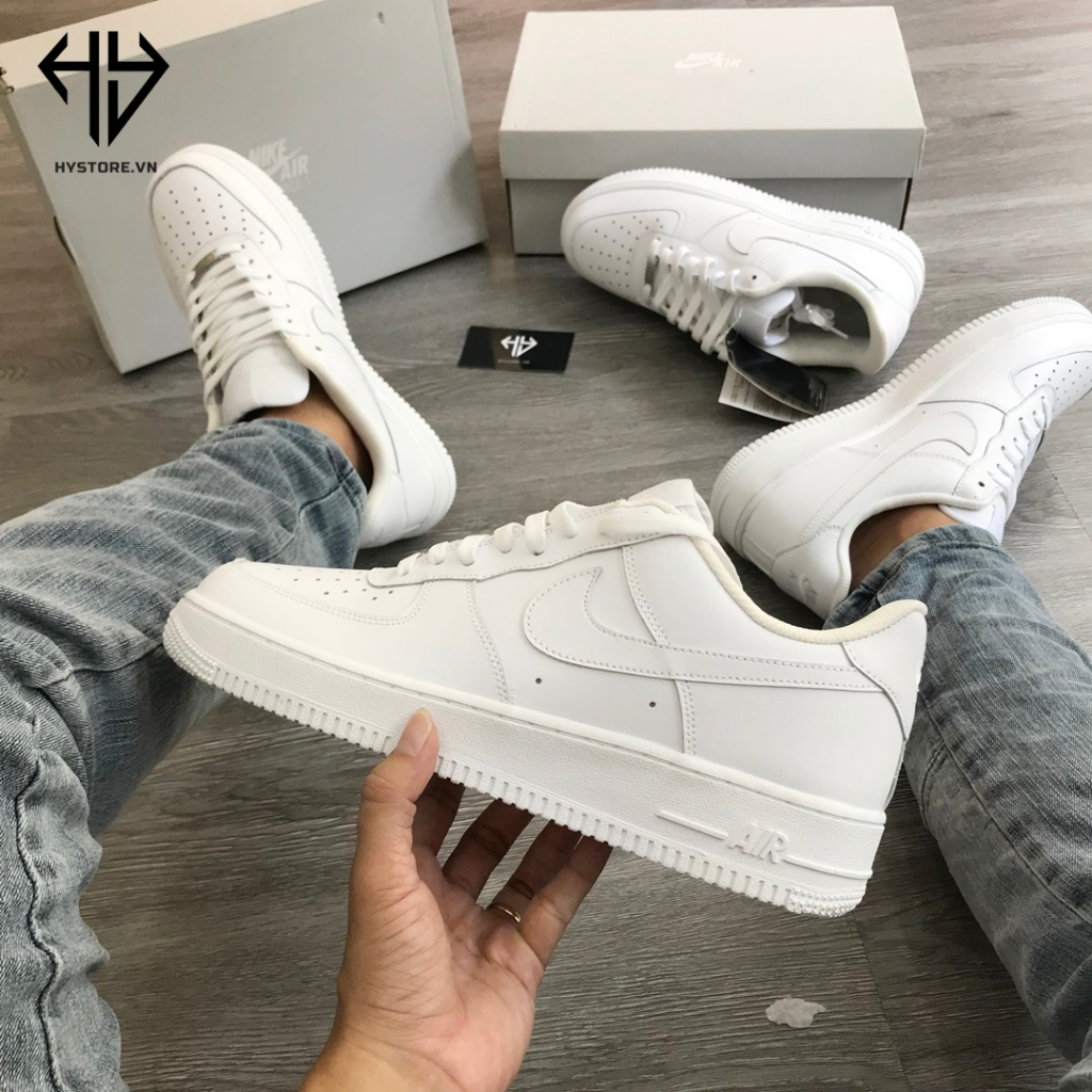 Giày AF1 Trắng Nam Nữ_Giày Thể Thao Air Force 1 Full Trắng Hàng Đẹp Full Box