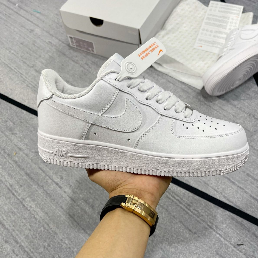 Giày AF1 Trắng Nam Nữ_Giày Thể Thao Air Force 1 Full Trắng Hàng Đẹp Full Box
