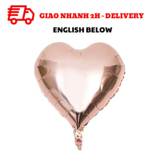 Bóng Hình Trái Tim Màu Hồng Trang Trí Tiệc - Pink Heart Foil Balloon TBGT53