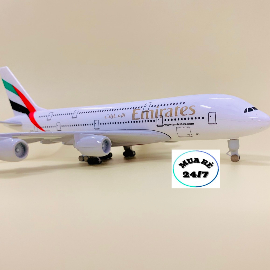 MÔ HÌNH MÁY BAY 20CM AIRBUS A380 HÃNG HÃNG KHÔNG "EMIRATES"