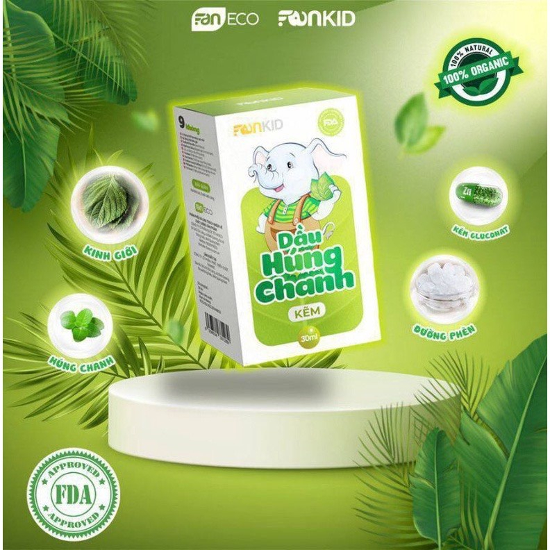 Dầu Húng Chanh Kẽm 30Ml Faneco, Tinh Dầu Húng Chanh Kẽm giảm ho