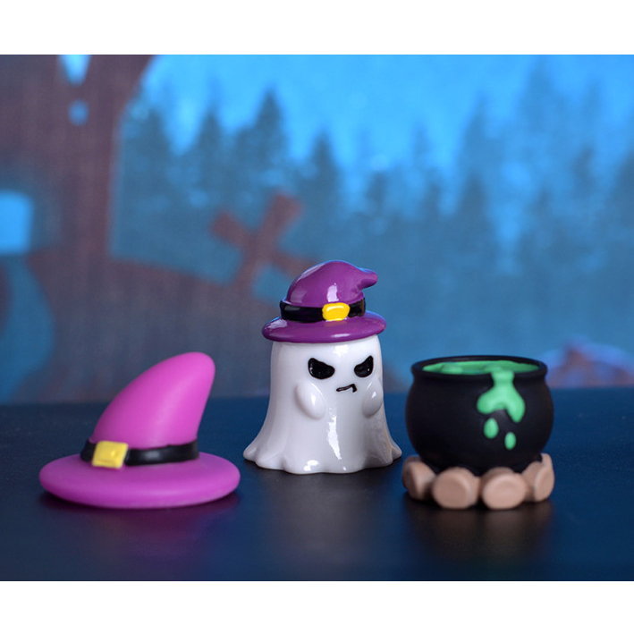 Tượng đá ghost party decor terrarium halloween, trang trí bàn