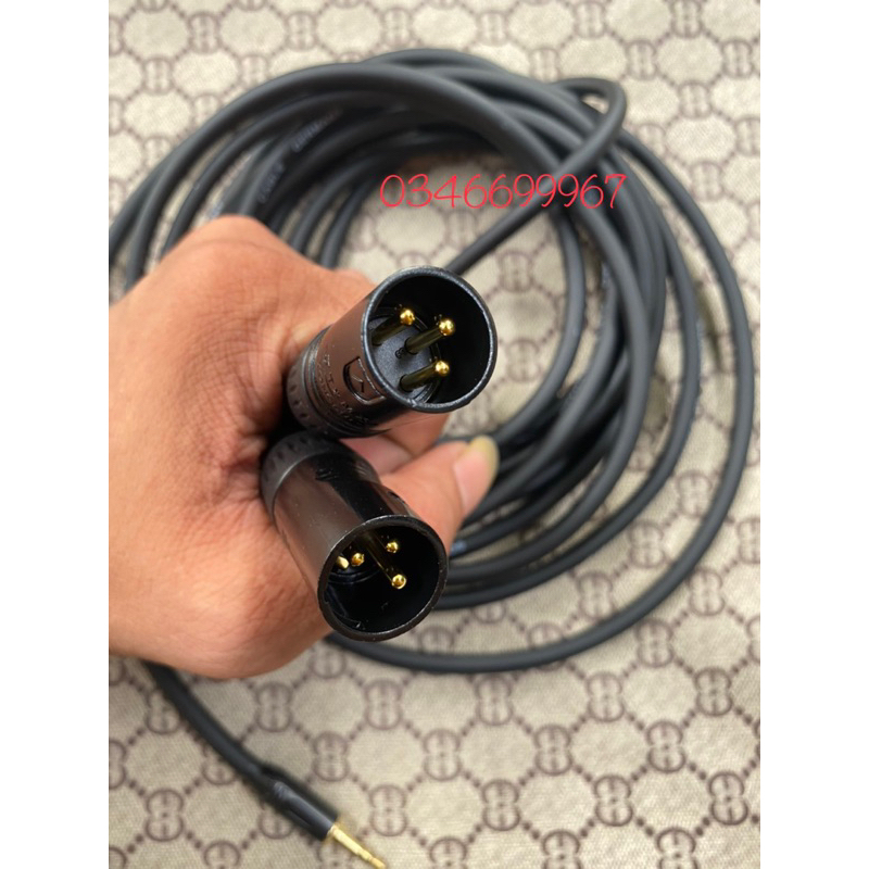 Dây 3.5 ra 2 đầu canon đực dài 2m