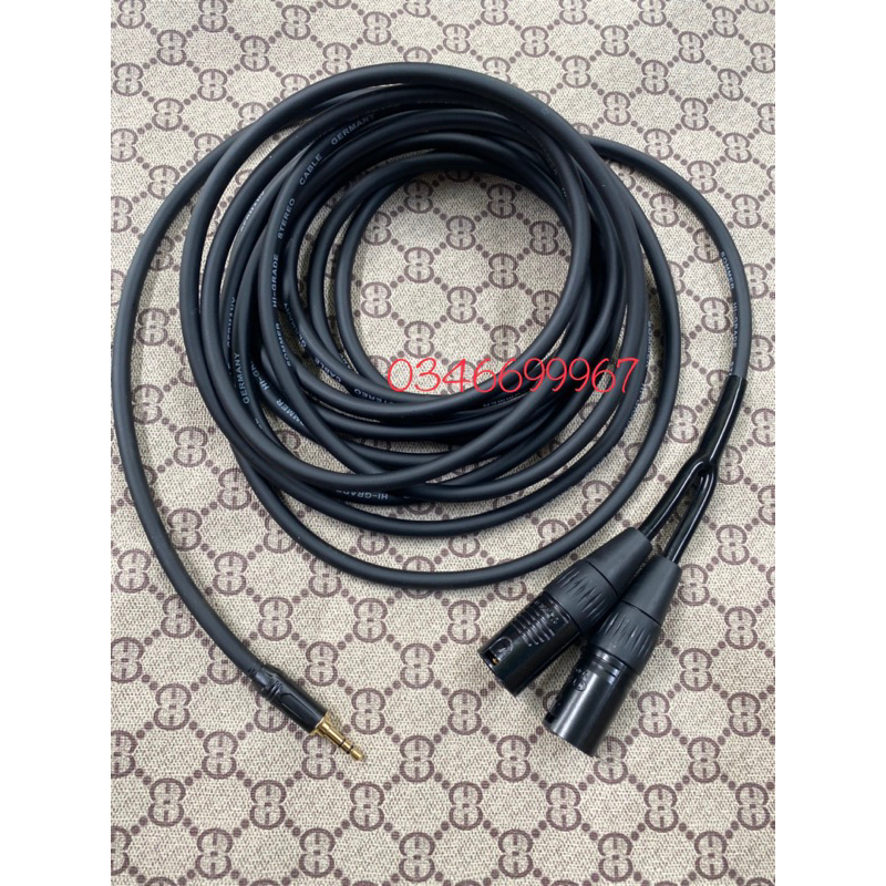 Dây 3.5 ra 2 đầu canon đực dài 2m