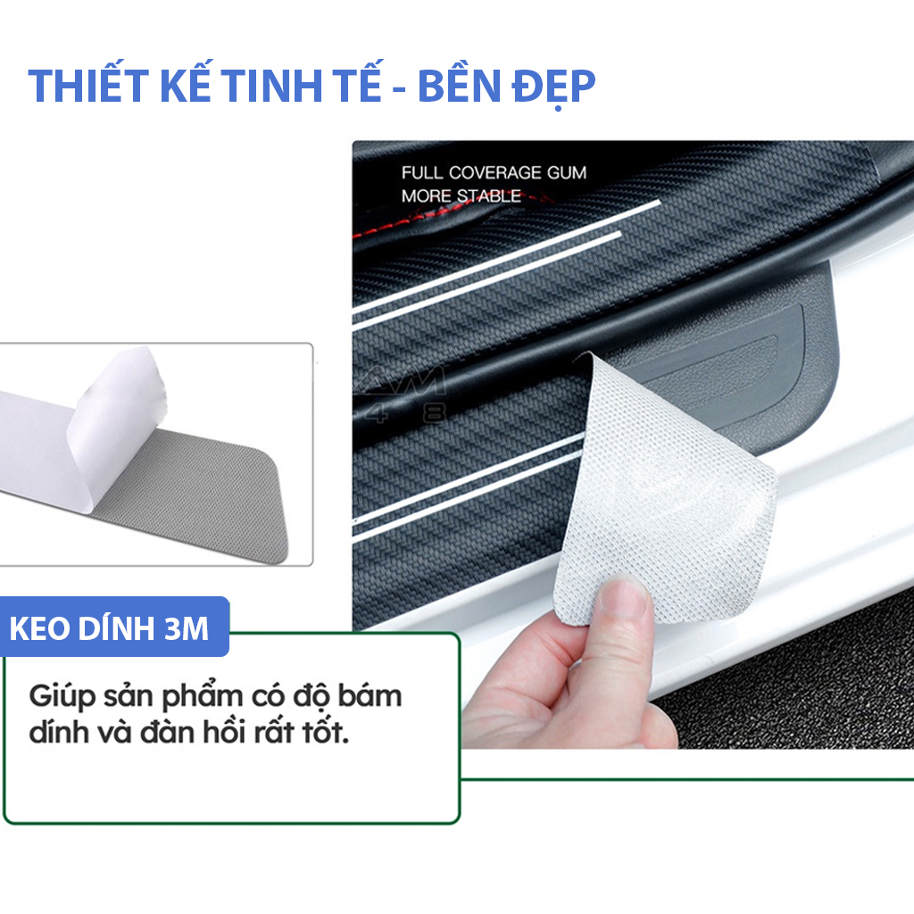 Bộ 9 miếng dán vân carbon nẹp cửa chống trầy xước bậc lên xuống oto xe hơi Mazda 3,Mazda 6,Mazda CX-5,CX-8,CX-30,BT50