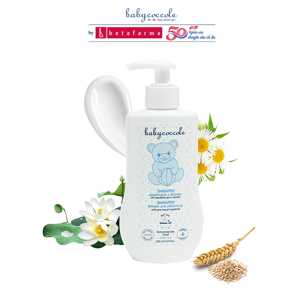 Dầu gội cho bé Babycoccole 0M+ an toàn cho trẻ sơ sinh & em bé chiết xuất hoa sen 250ml