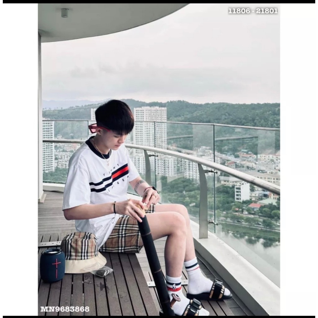 Áo thun Tommy Chữ Ký Hilfiger Essential Flag Logo T-Shirt Hàng Áo Phông Nam Nữ Cotton Cao Cấp 2023