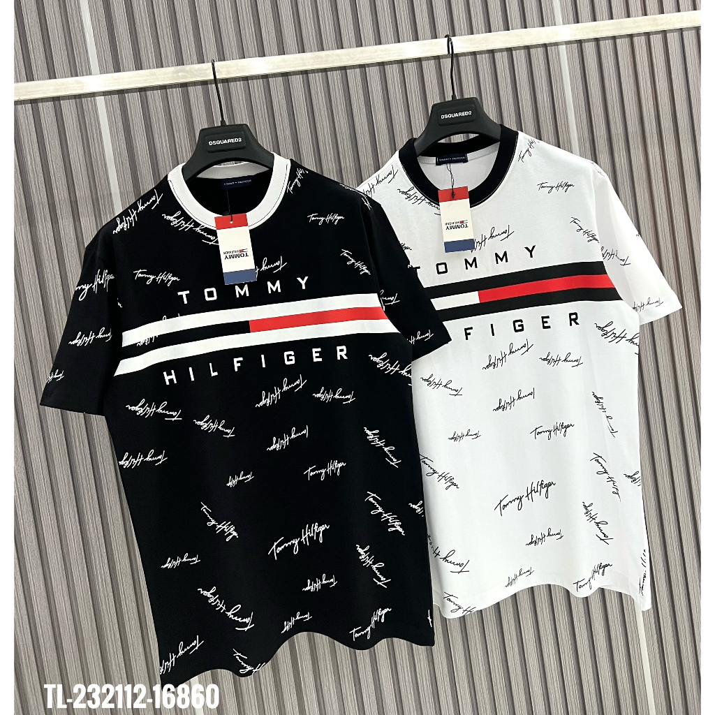 Áo thun Tommy Chữ Ký Hilfiger Essential Flag Logo T-Shirt Hàng Áo Phông Nam Nữ Cotton Cao Cấp 2023