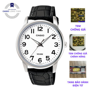 Đồng hồ nam CASIO MTP-1303L-7BVDF Dây da đen - Mặt Trắng - chống nước 50m bảo hành q