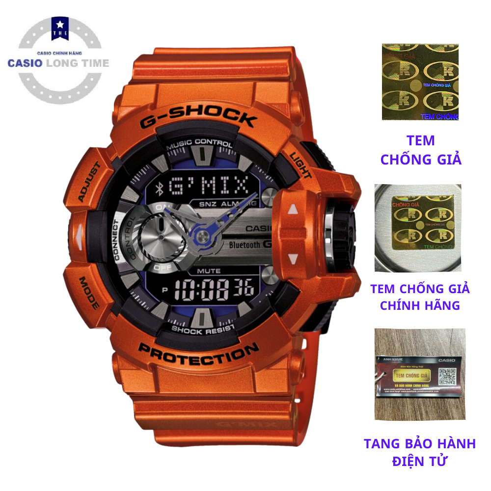 Đồng hồ nam Casio G-SHOCK GBA-400-4BDR Chính hãng - Bluetooth - Chống nước tuyệt đối