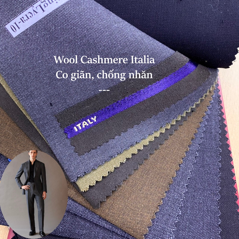 Vải Wool Suiting Italia Co Giãn May Quần Tây, Vest Nam Nữ, Đầm Váy