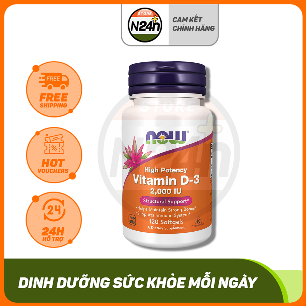 NOW Vitamin D3 2000 IU Viên Uống Hỗ Trợ Tăng Sức Đề Kháng Và Duy Trì Xương Chắc Khỏe Phát Triển Chiều Cao