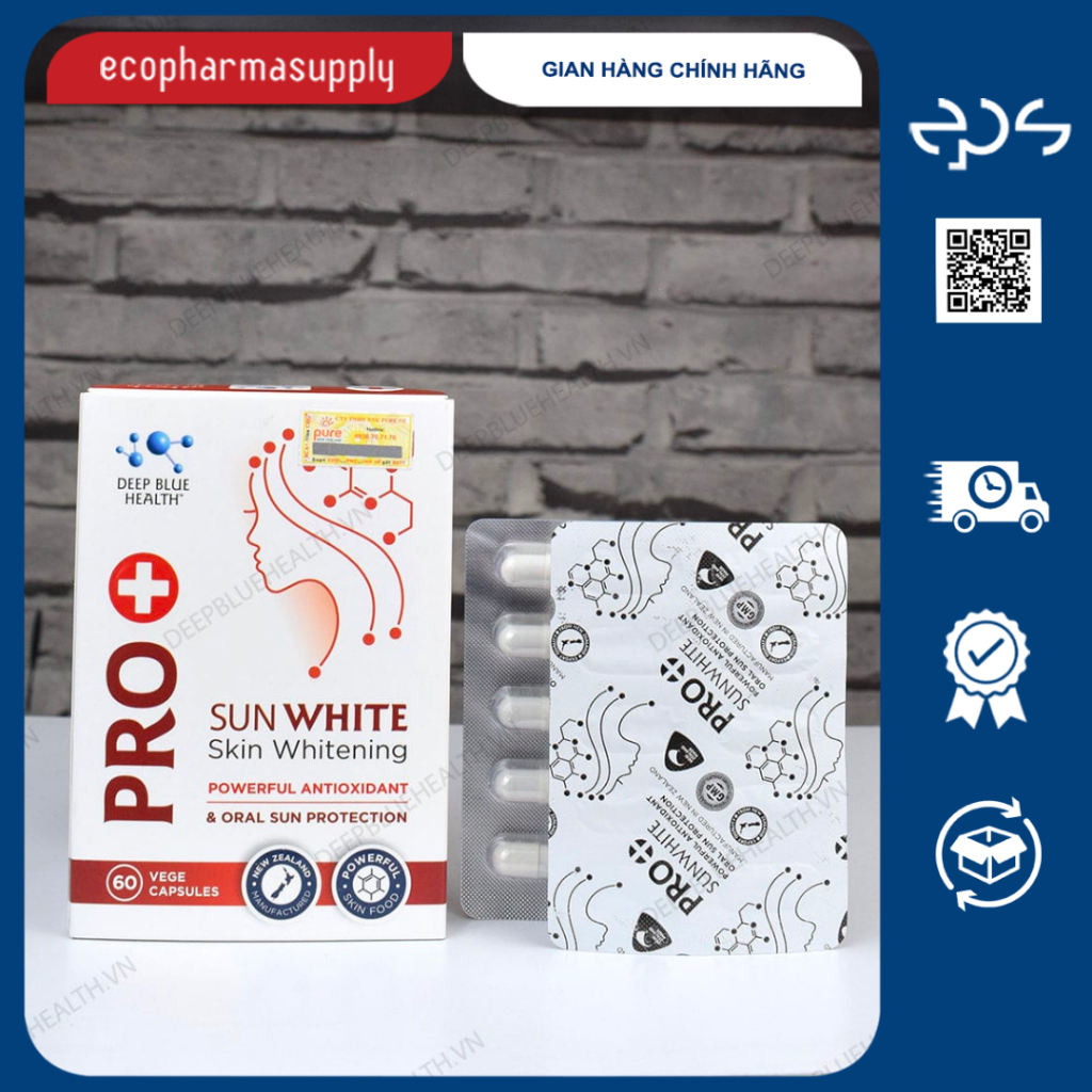 Viên uống chống nắng, trắng da Pro Sun White 60v