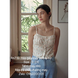 RN715_Rập giấy may áo dây nhún ngực nữ