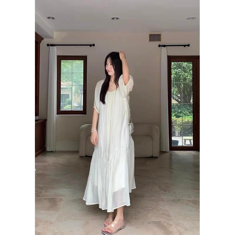 Váy voan maxi đi biển đi cafe,hàng 2 lớp MX0001 Trangshop17