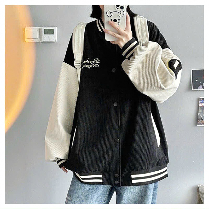 Áo khoác BOMBER Nam Nữ Unisex Họa Tiết Thêu Chất Nhung tăm Avocado, , Áo Khoác Nỉ Hoodie Nam Nữ mùa thu đông