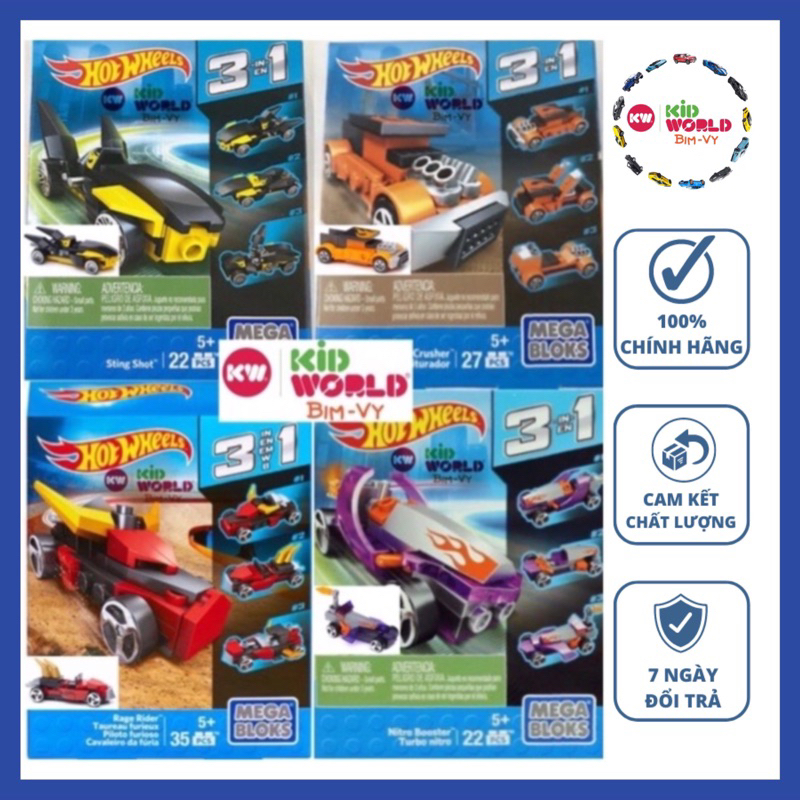 Xe mô hình Hot Wheels lắp ráp Mega Blocks.