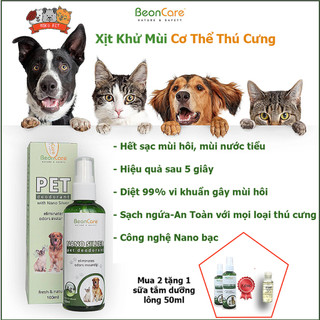 Xịt Khử Mùi Hôi Cơ Thể Thú Cưng, Chó Mèo BeonCare, Sạch Ngứa – Công Nghệ Nano Silver - 100ml