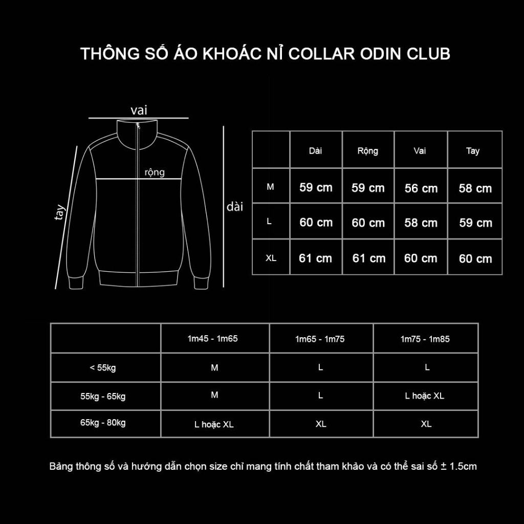 Áo khoác nỉ Collar ODIN CLUB, Áo khoác dài tay nam nữ unisex chất liệu nỉ bông