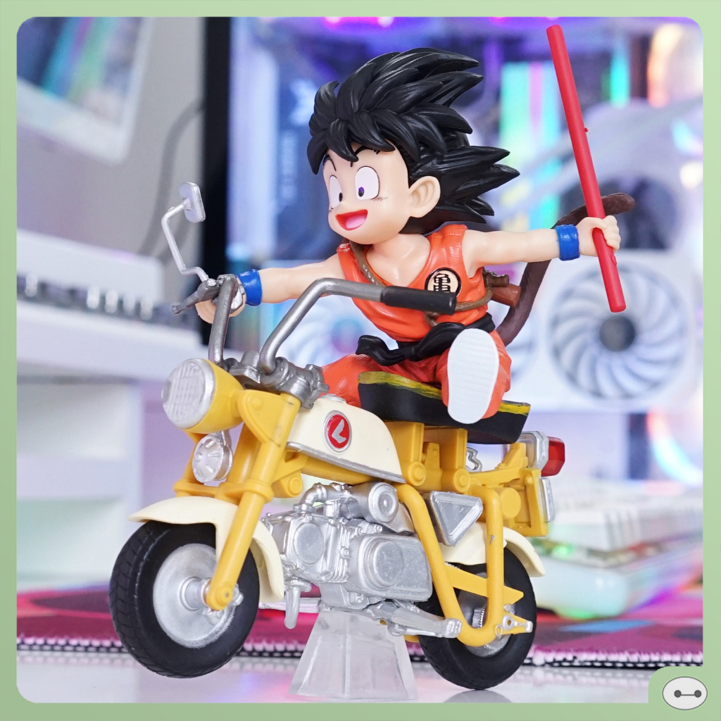 MÔ HÌNH GOKU KID LÁI XE MÁY 14CM, GOKU VÀ GOHAN LÁI XE 16CM