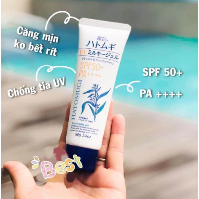 Kem Chống Nắng Nâng Tone Dưỡng Ẩm Và Làm Sáng Da Hatomugi SPF50+ PA++++ 70g