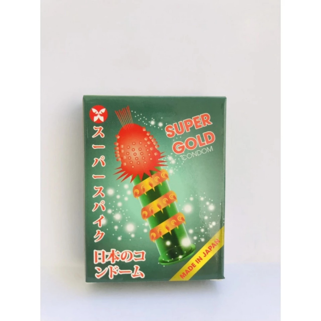 Bao cao su gai bi râu Super Gold hộp 2 cái, bao cao su bi gân gai lớn kéo dài thời gian q.hệ