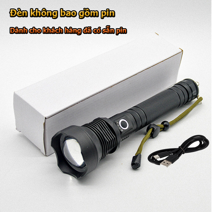 Đèn bin siêu sáng pin trâu XHP70 KIMCEL STORE,đèn pin chống nước