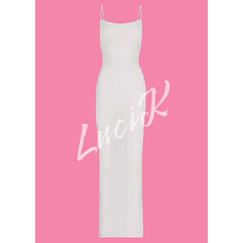 001 Đầm body dài thun gân 2 dây