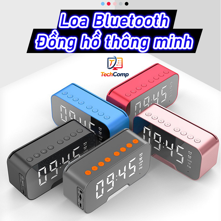 Loa bluetooth kiêm đồng hồ để bàn cao cấp  loa mini không dây kiêm đồng hồ thông minh Cs2