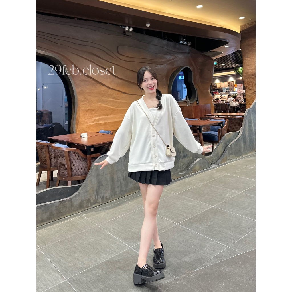 Áo khoác cardigan nỉ tăm dáng oversize dày dặn các loại - 29feb.closet - A121